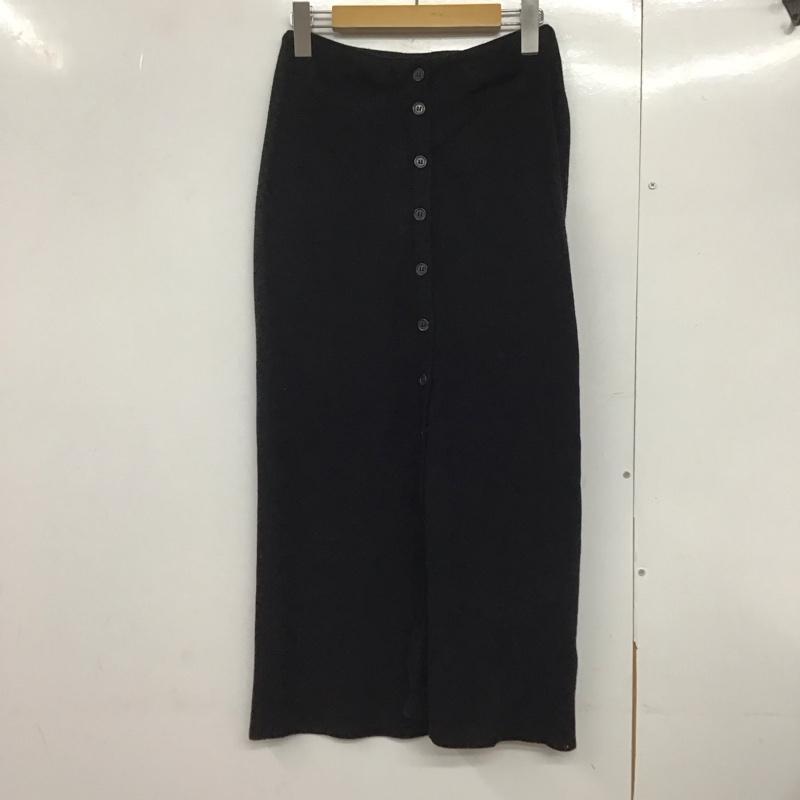 マウジー MOUSSY スカート ロングスカート 010aas70-6170 FRONT BUTTON KNIT SKIRT 1 無地 黒 / ブラック /  レディース USED 古着 中古 10144229