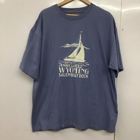 ニコアンド niko and... Tシャツ 半袖 L プリント 水色 / ライトブルー /  レディース USED 古着 中古 10144281