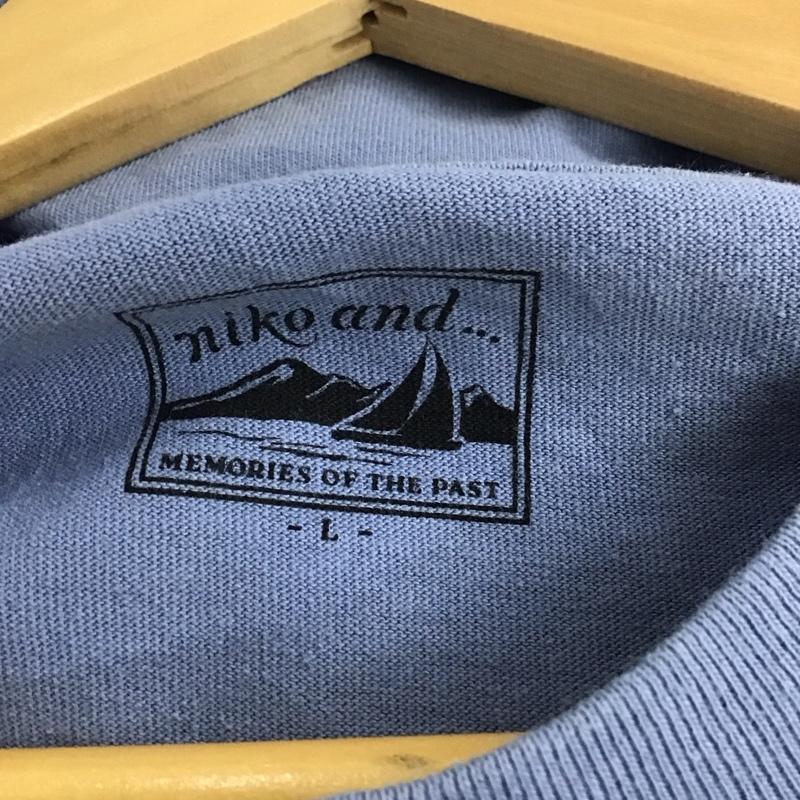 ニコアンド niko and... Tシャツ 半袖 L プリント 水色 / ライトブルー /  レディース USED 古着 中古 10144281