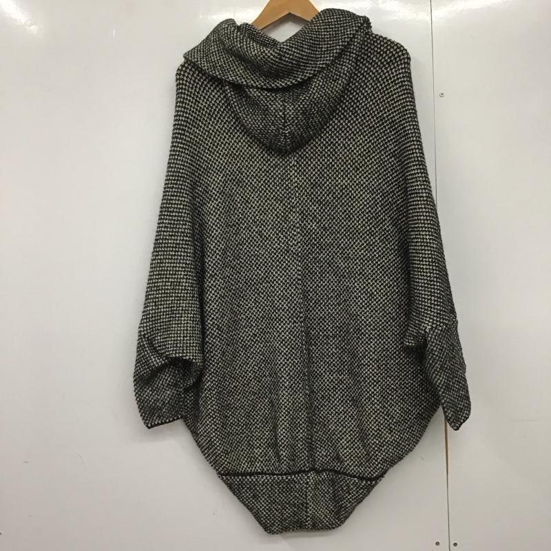 ザラニット ZARA KNIT ジャケット、上着 ジャケット、ブレザー 長袖ニットジャケット アウター カーディガン M 総柄 白 / ホワイト / X 黒 / ブラック /  レディース USED 古着 中古 10144304