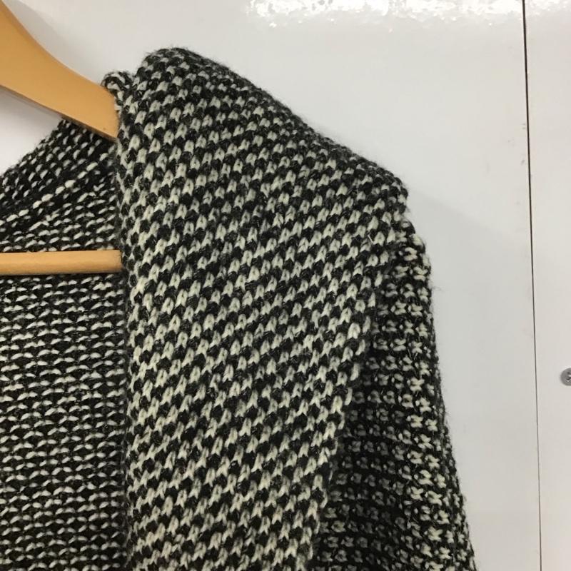 ザラニット ZARA KNIT ジャケット、上着 ジャケット、ブレザー 長袖ニットジャケット アウター カーディガン M 総柄 白 / ホワイト / X 黒 / ブラック /  レディース USED 古着 中古 10144304