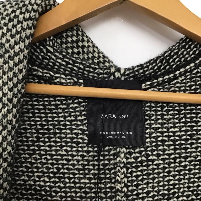 ザラニット ZARA KNIT ジャケット、上着 ジャケット、ブレザー 長袖ニットジャケット アウター カーディガン M 総柄 白 / ホワイト / X 黒 / ブラック /  レディース USED 古着 中古 10144304