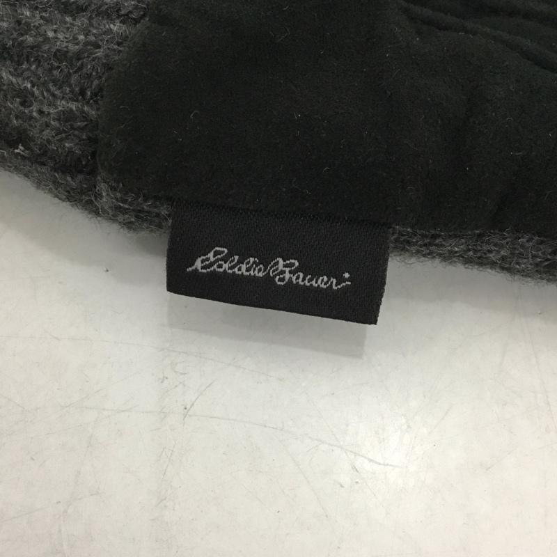 エディーバウアー Eddie Bauer ファッション小物 手袋 羊革 シープスキンレザー ニット 無地 黒 / ブラック / X 灰 / グレー /  メンズ USED 古着 中古 10144357