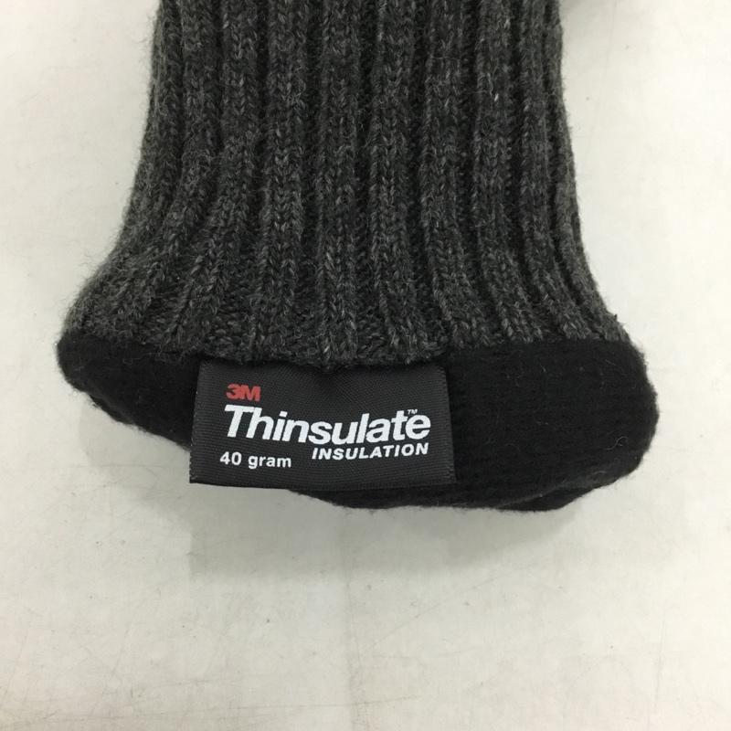 エディーバウアー Eddie Bauer ファッション小物 手袋 羊革 シープスキンレザー ニット 無地 黒 / ブラック / X 灰 / グレー /  メンズ USED 古着 中古 10144357