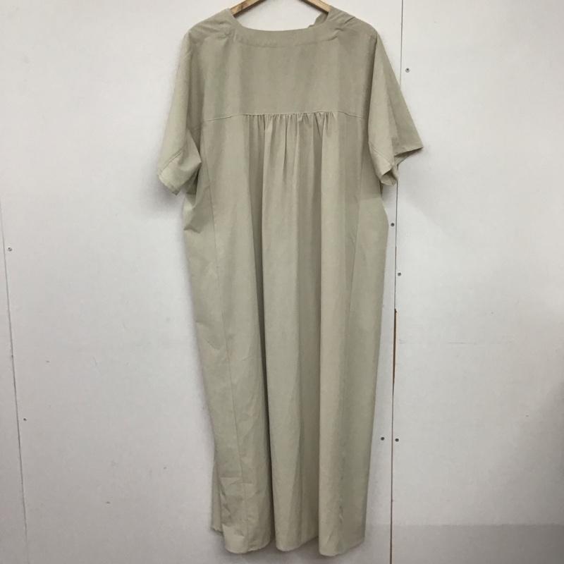 オズモーシス OSMOSIS ワンピース ロングスカート 593010-9030 バックギャザーワンピース 半袖 ドロスト ONE SIZE 無地 アイボリー / アイボリー /  レディース USED 古着 中古 10144374