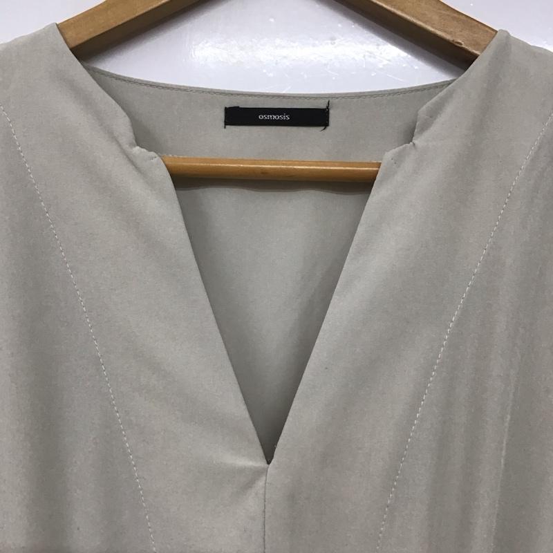 オズモーシス OSMOSIS ワンピース ロングスカート 593010-9030 バックギャザーワンピース 半袖 ドロスト ONE SIZE 無地 アイボリー / アイボリー /  レディース USED 古着 中古 10144374