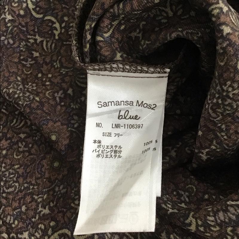 サマンサモスモスブルー Samansa Mos2 blue ワンピース ロングスカート 1106397 プリントパイピングワンピース 長袖 FREE 総柄 マルチカラー / マルチカラー /  レディース USED 古着 中古 10144383