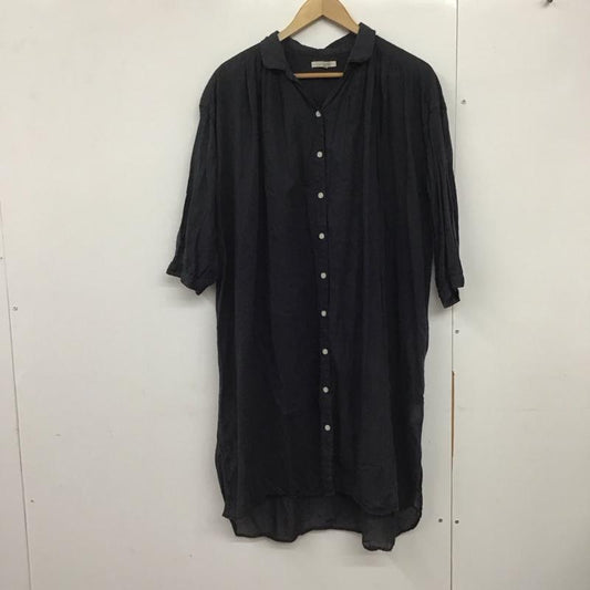 スタディオクリップ studio CLIP シャツワンピース 長袖 FS174002-1 コットン ガーゼ M 無地 紺 / ネイビー /  レディース USED 古着 中古 10144385