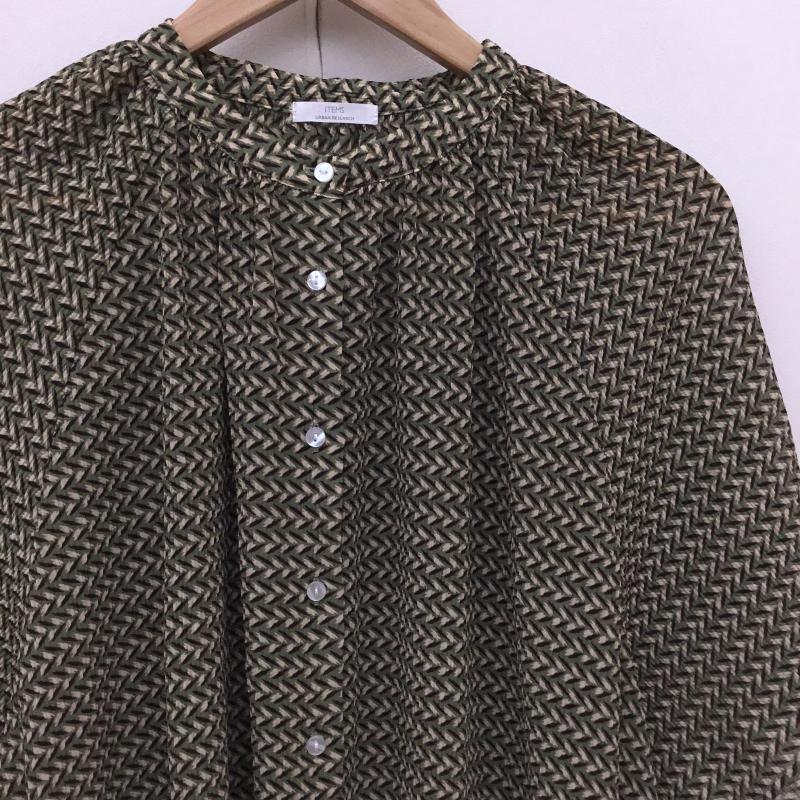 アーバンリサーチ URBAN RESEARCH シャツ、ブラウス 半袖 IT25-23B005 URBAN RESEARCH ITEMS FREE 総柄 緑 / グリーン / X 茶 / ブラウン /  レディース USED 古着 中古 10144389