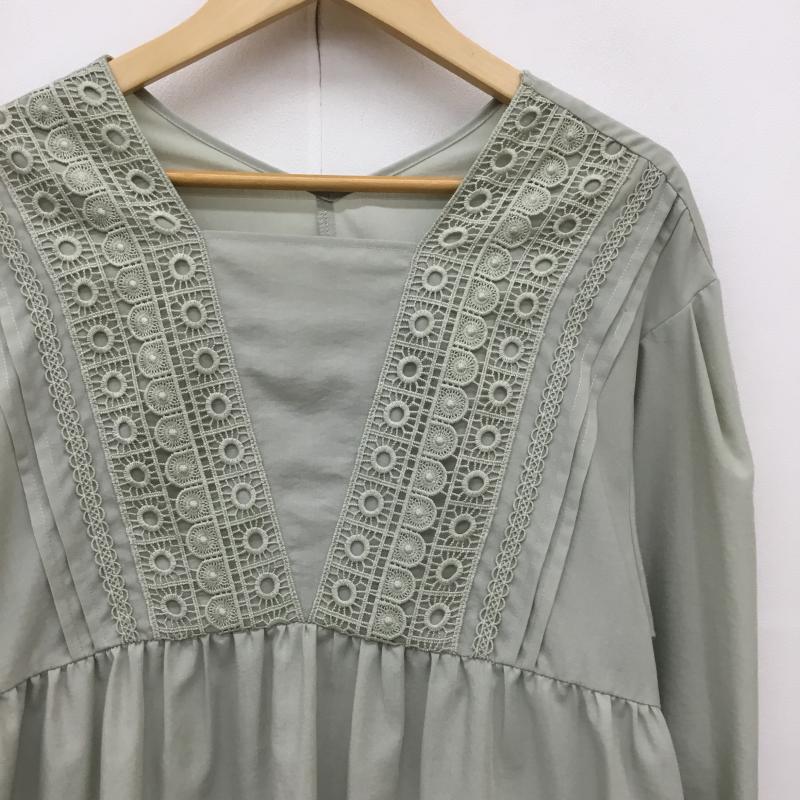 アーバンリサーチ URBAN RESEARCH カットソー 長袖 IT44-23A002 FREE レース柄 緑 / グリーン /  レディース USED 古着 中古 10144395