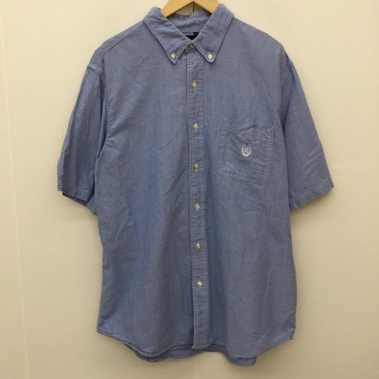 チャップス CHAPS シャツ、ブラウス 半袖 XL 刺繍 X ワンポイント 青 / ブルー /  メンズ USED 古着 中古 10144406