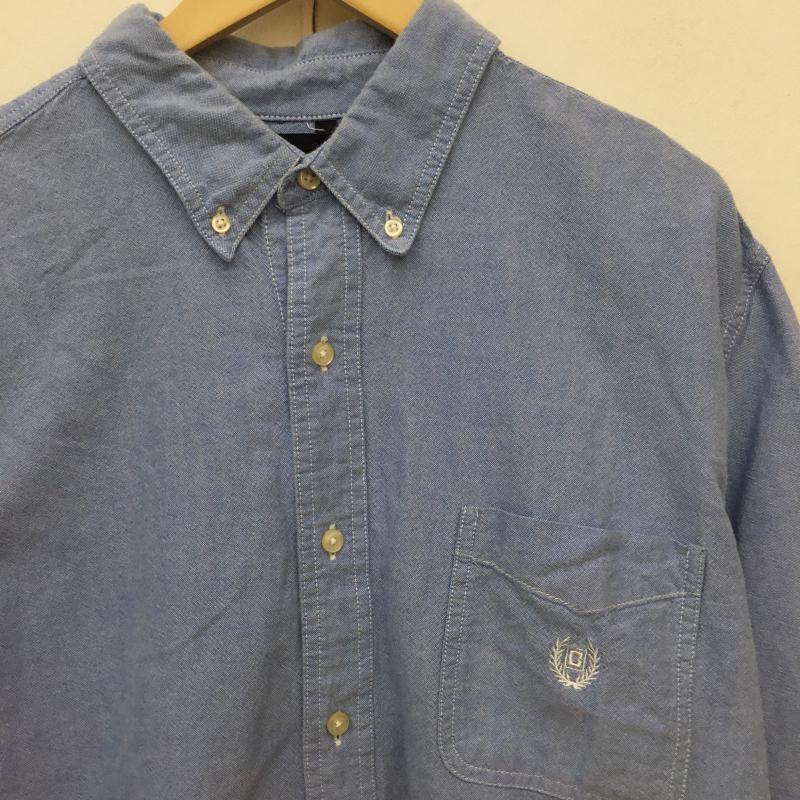 チャップス CHAPS シャツ、ブラウス 半袖 XL 刺繍 X ワンポイント 青 / ブルー /  メンズ USED 古着 中古 10144406