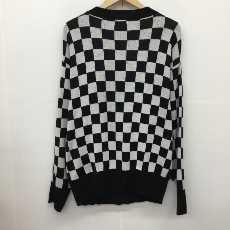 イング INGNI カーディガン 長袖 M 格子柄 白 / ホワイト / X 青 / ブルー /  レディース USED 古着 中古 10144409