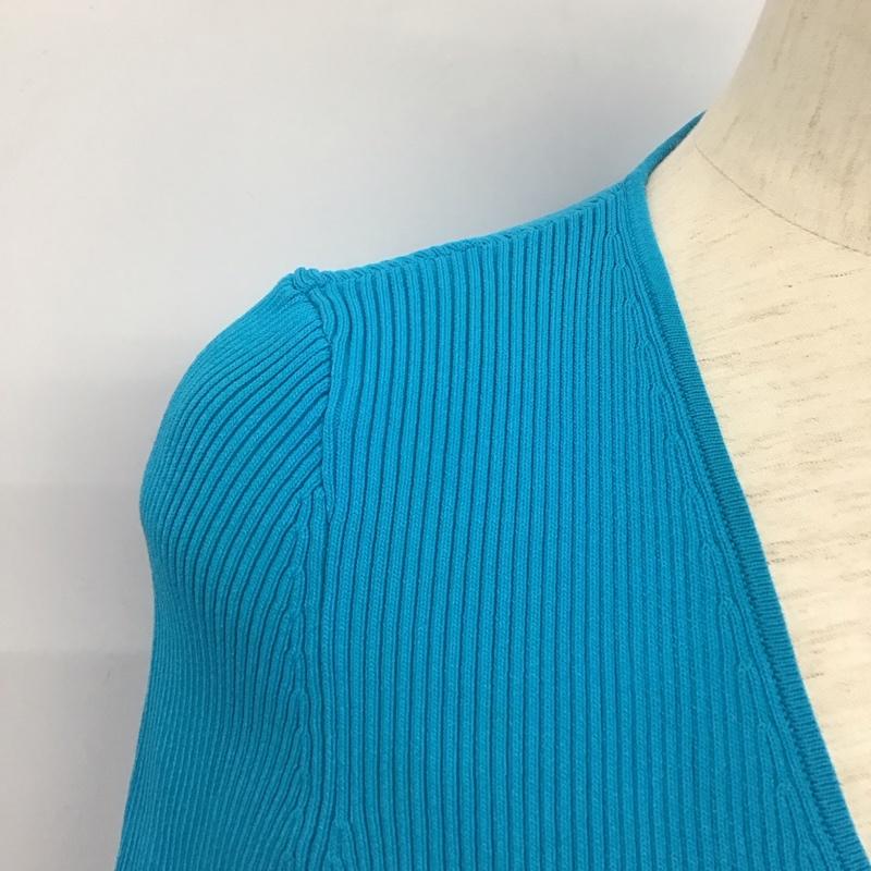 ザラ ZARA セットアップ セットアップ ショートボレロ ショートカーディガン ロングスカート リブ スリット M 無地 青 / ブルー /  レディース USED 古着 中古 10144435