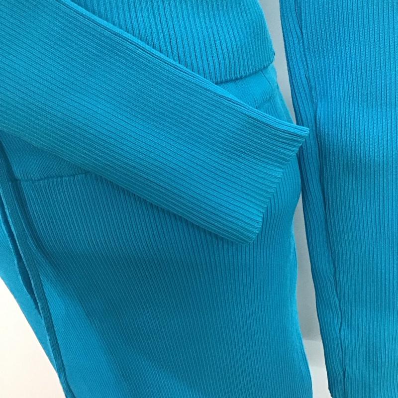 ザラ ZARA セットアップ セットアップ ショートボレロ ショートカーディガン ロングスカート リブ スリット M 無地 青 / ブルー /  レディース USED 古着 中古 10144435