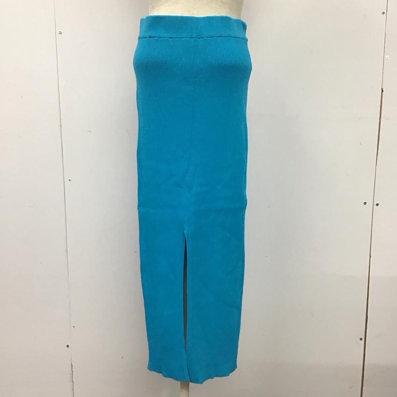 ザラ ZARA セットアップ セットアップ ショートボレロ ショートカーディガン ロングスカート リブ スリット M 無地 青 / ブルー /  レディース USED 古着 中古 10144435