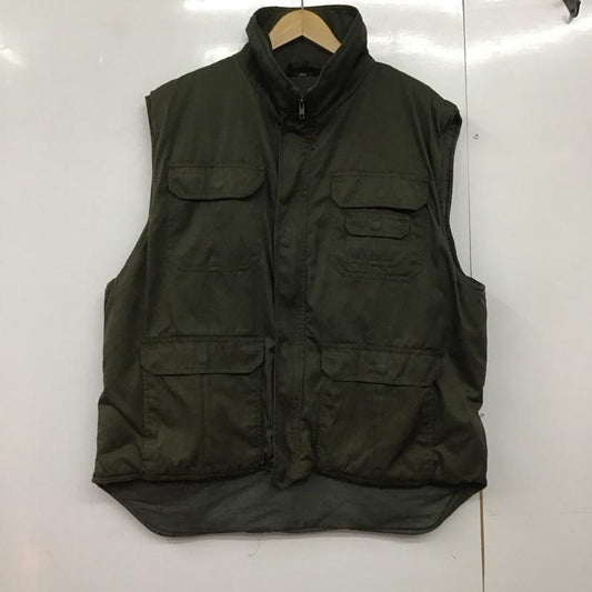 古着 USED ベスト ベスト ジップアップベスト ノースリーブカットソー アウター 古着 無地 カーキ / カーキ /  メンズ USED 古着 中古 10144454