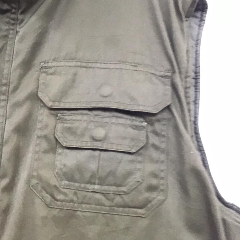 古着 USED ベスト ベスト ジップアップベスト ノースリーブカットソー アウター 古着 無地 カーキ / カーキ /  メンズ USED 古着 中古 10144454