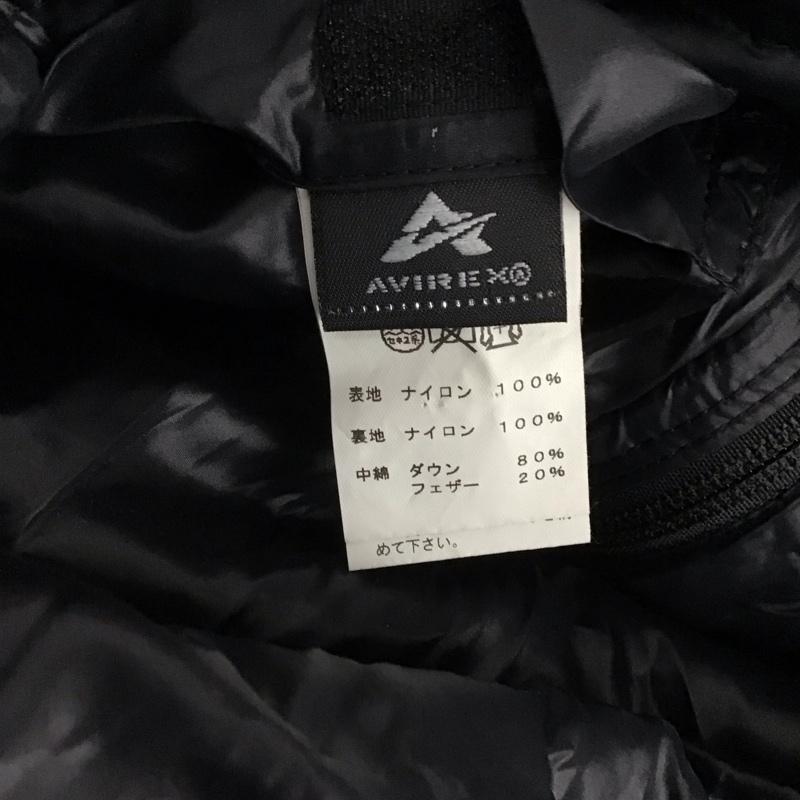 アヴィレックス AVIREX ベスト ベスト ダウンベスト ノースリーブ 前ボタン ジップアップ アウター L 無地 黒 / ブラック /  メンズ USED 古着 中古 10144463