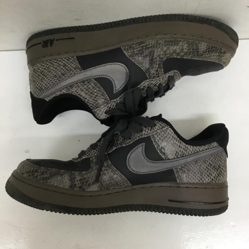 ナイキ NIKE スニーカー スニーカー HF2898-001 Air Force 1 Low Snakeskin 25.0cm  黒 / ブラック / X 茶 / ブラウン / X チャコールグレー / チャコールグレー /  レディース USED 古着 中古 10144480