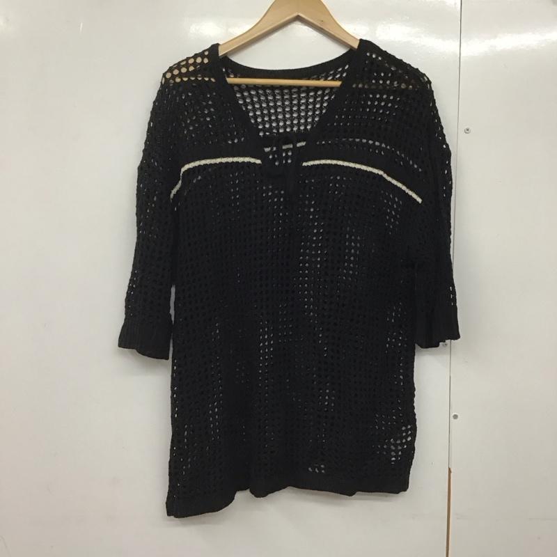 ローリーズファーム LOWRYS FARM カットソー 半袖 サマーセーター FREE 無地 黒 / ブラック /  レディース USED 古着 中古 10144543