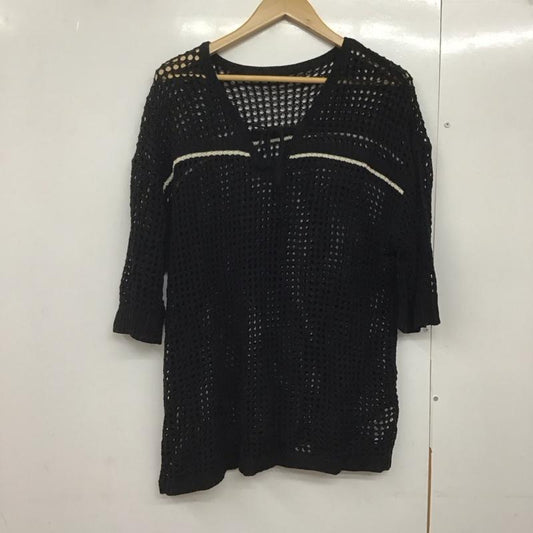 ローリーズファーム LOWRYS FARM カットソー 半袖 サマーセーター FREE 無地 黒 / ブラック /  レディース USED 古着 中古 10144543