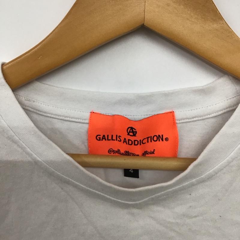 ガリスアディクション GALLIS ADDICTION Tシャツ 半袖 半袖カットソー プリントTシャツ クルーネックカットソー M プリント 白 / ホワイト /  メンズ USED 古着 中古 10144557