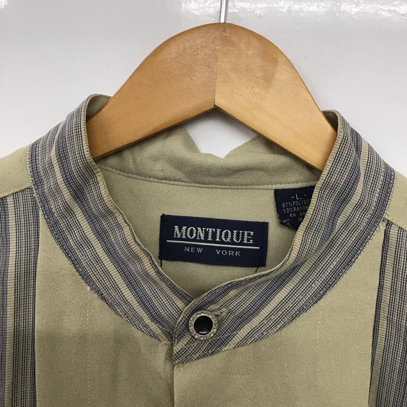 古着 USED シャツ、ブラウス 半袖 半袖シャツ ノーカラーシャツ 前ボタン L プリント マルチカラー / マルチカラー /  メンズ USED 古着 中古 10144602