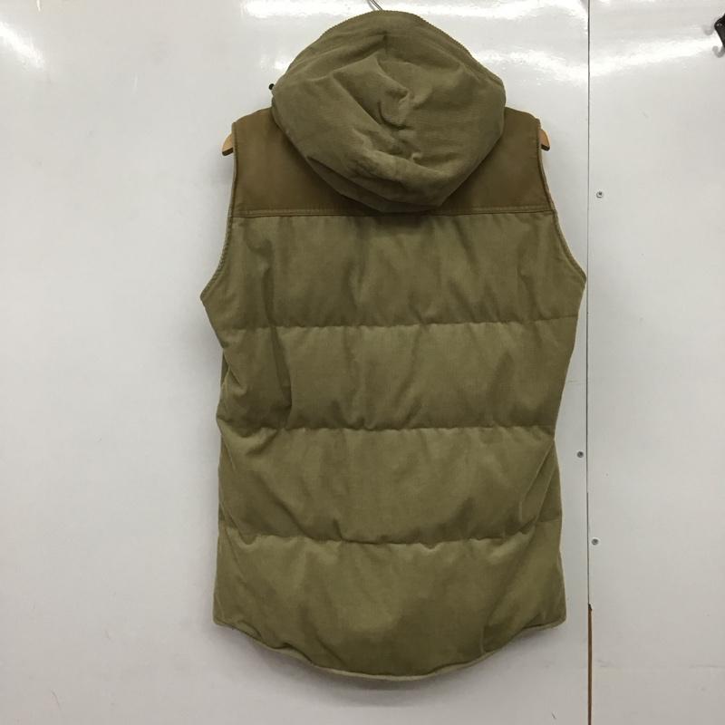 エーケーエム AKM ベスト ベスト ダウンベスト ノースリーブ 前ボタン フード付き L 無地 ベージュ / ベージュ /  メンズ USED 古着 中古 10144604