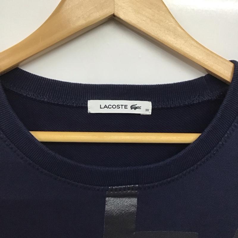 ラコステ LACOSTE トレーナー 長袖 長袖トレーナー スウェット クルーネック プルオーバー 38 プリント 紺 / ネイビー /  メンズ USED 古着 中古 10144608