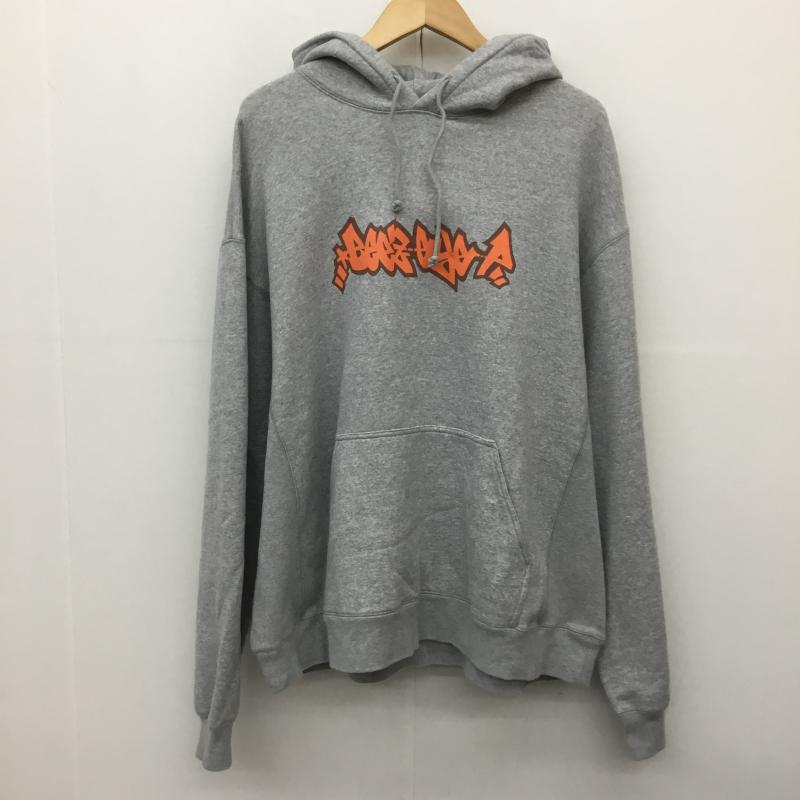ブラックアイパッチ Black eye patch パーカー 長袖 XL ロゴ、文字 X プリント 灰 / グレー /  メンズ USED 古着 中古 10144620