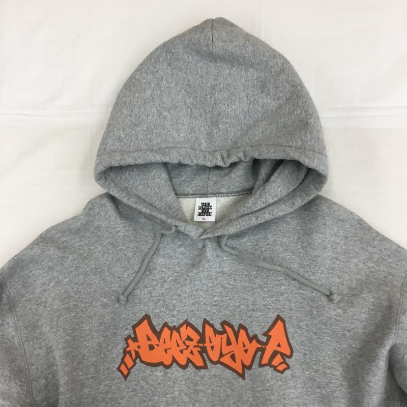 ブラックアイパッチ Black eye patch パーカー 長袖 XL ロゴ、文字 X プリント 灰 / グレー /  メンズ USED 古着 中古 10144620