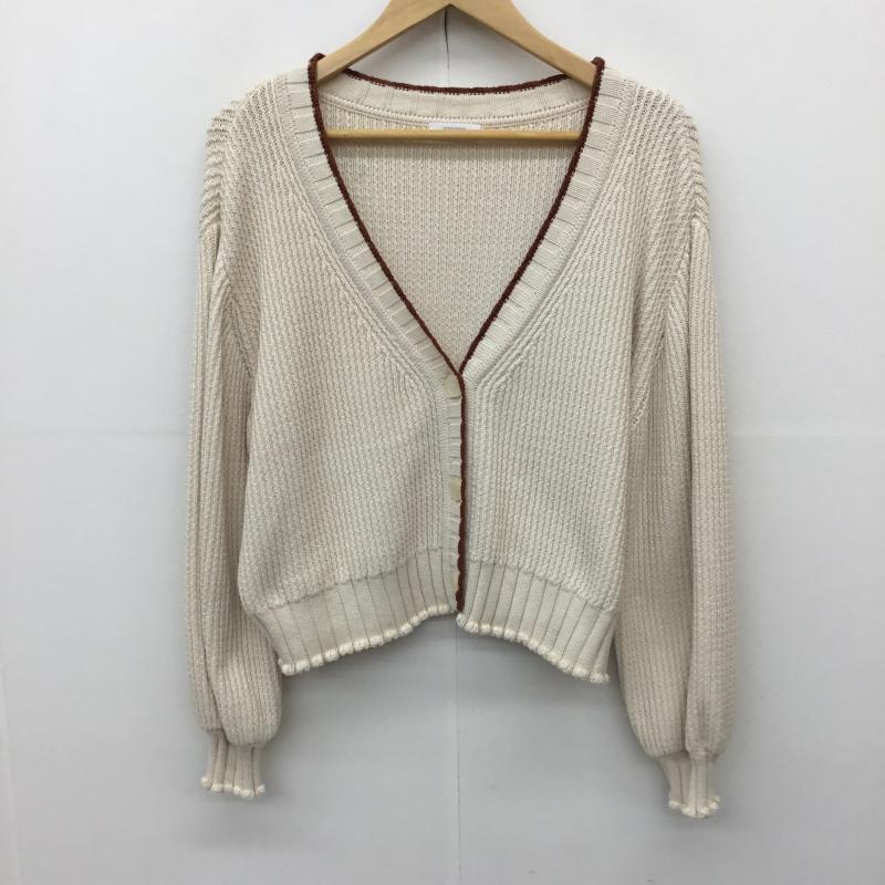 ローリーズファーム LOWRYS FARM カーディガン 長袖 LF623703AD FREE  茶 / ブラウン / X アイボリー / アイボリー /  レディース USED 古着 中古 10144624