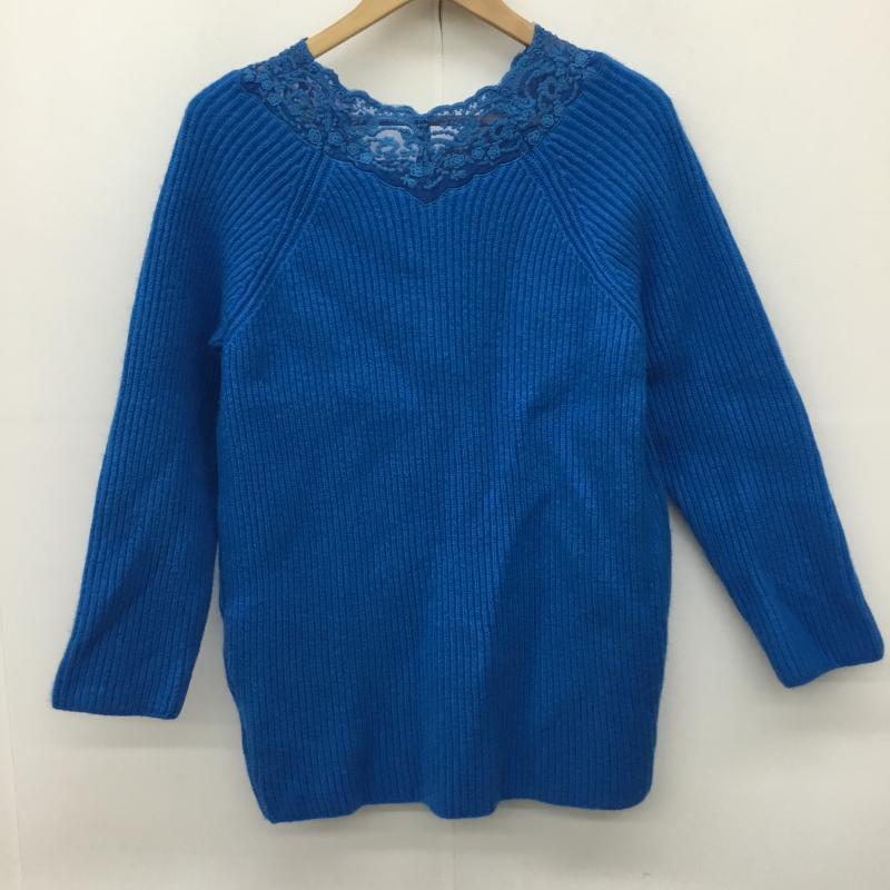ミラオーウェン Mila Owen ニット、セーター 長袖 09WNT184120 1 レース柄 青 / ブルー /  レディース USED 古着 中古 10144631