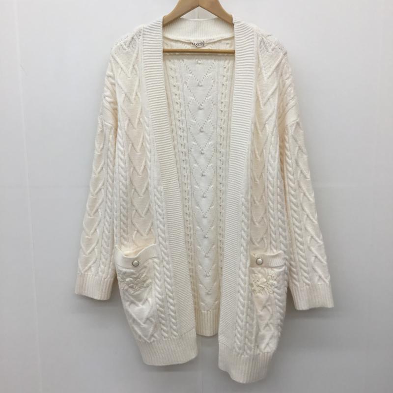アクシーズファム axes femme カーディガン 長袖 MR169X07 M  白 / ホワイト /  レディース USED 古着 中古 10144632