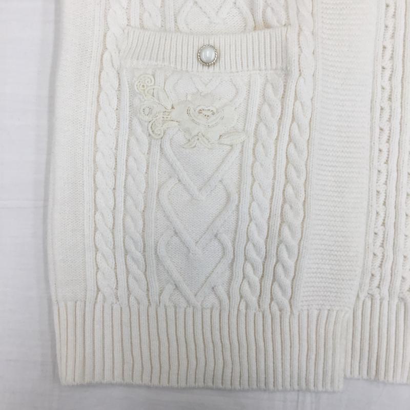 アクシーズファム axes femme カーディガン 長袖 MR169X07 M  白 / ホワイト /  レディース USED 古着 中古 10144632
