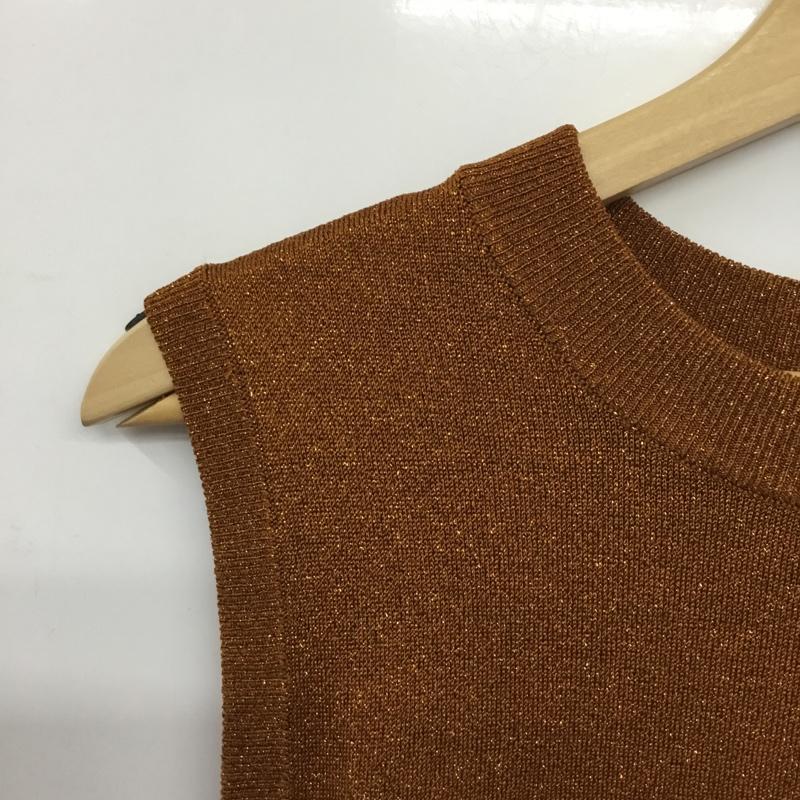 ビューティアンドユースユナイテッドアローズ BEAUTY&YOUTH UNITED ARROWS トップス トップス 1618-105-0316 ラメノースリーブニット 無地 茶 / ブラウン /  レディース USED 古着 中古 10144664