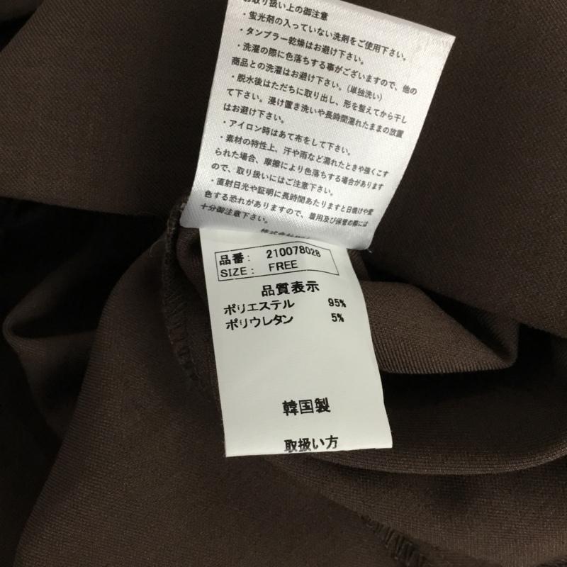 リリ RiLi ベスト ベスト 210078028 ロング丈 ベルト付き フェイクポケット FREE 無地 茶 / ブラウン /  レディース USED 古着 中古 10144698