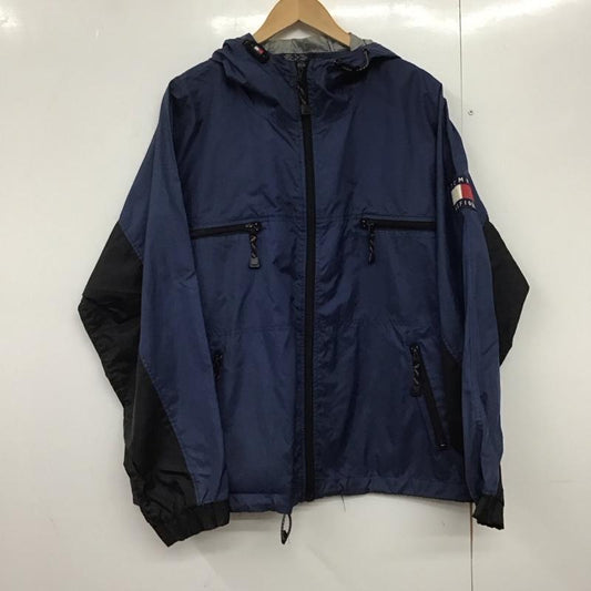 トミーヒルフィガー TOMMY HILFIGER ジャケット、上着 ジャンパー、ブルゾン ジップアップジャケット ナイロンジャケット アウター L ロゴ、文字 黒 / ブラック / X 紺 / ネイビー /  メンズ USED 古着 中古 10144740
