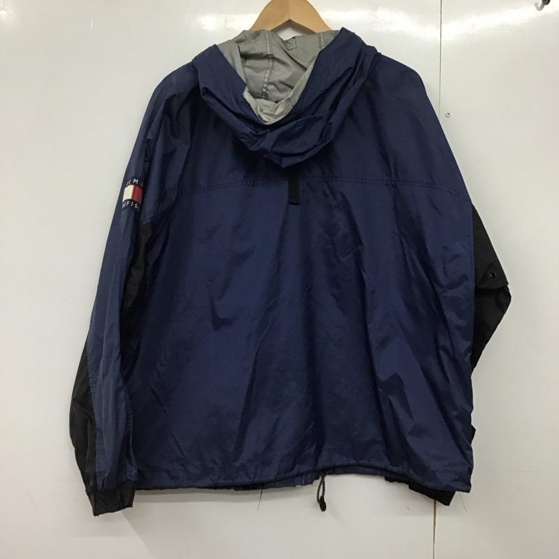 トミーヒルフィガー TOMMY HILFIGER ジャケット、上着 ジャンパー、ブルゾン ジップアップジャケット ナイロンジャケット アウター L ロゴ、文字 黒 / ブラック / X 紺 / ネイビー /  メンズ USED 古着 中古 10144740
