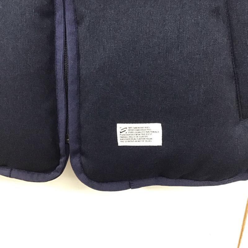 サイラス SILAS ベスト ベスト ジップアップベスト ダウンジャケット アウター M 無地 紺 / ネイビー /  メンズ USED 古着 中古 10144742