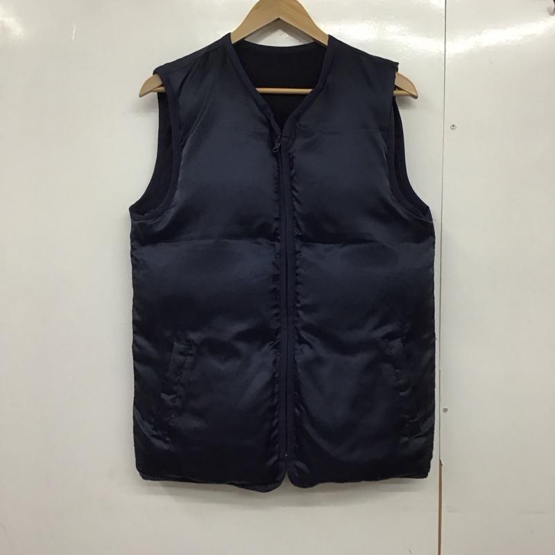サイラス SILAS ベスト ベスト ジップアップベスト ダウンジャケット アウター M 無地 紺 / ネイビー /  メンズ USED 古着 中古 10144742