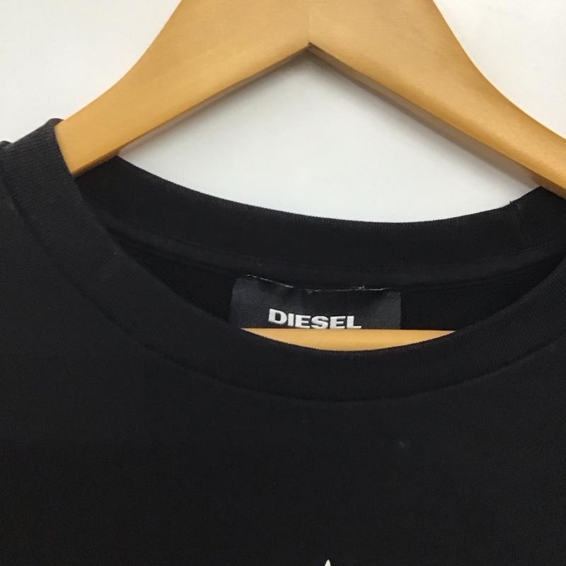 ディーゼル DIESEL トレーナー 長袖 長袖トレーナー スウェット クルーネック プルオーバー M ロゴ、文字 黒 / ブラック /  メンズ USED 古着 中古 10144797