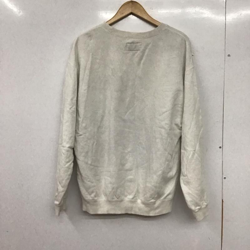 ケンゾージーンズ KENZOJEANS トレーナー 長袖 長袖トレーナー スウェット クルーネック プルオーバー 90s 波タグ FREE ロゴ、文字 白 / ホワイト /  メンズ USED 古着 中古 10144810