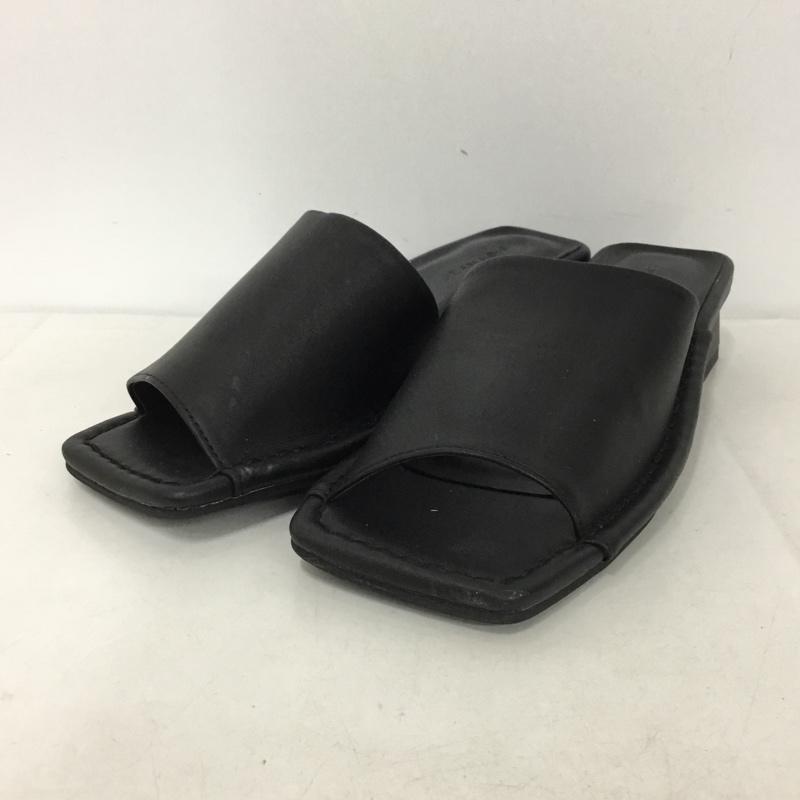 ジーナシス JEANASIS サンダル サンダル スクエアアシメミュールサンダル L 無地 黒 / ブラック /  レディース USED 古着 中古 10144832