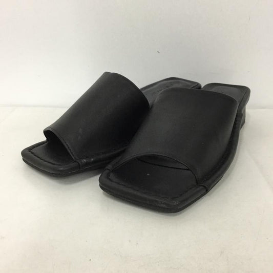 ジーナシス JEANASIS サンダル サンダル スクエアアシメミュールサンダル L 無地 黒 / ブラック /  レディース USED 古着 中古 10144832