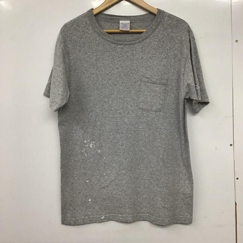 チャンピオン Champion Tシャツ 半袖 半袖カットソー プリントTシャツ クルーネックカットソー M ロゴ、文字 灰 / グレー /  メンズ USED 古着 中古 10144866