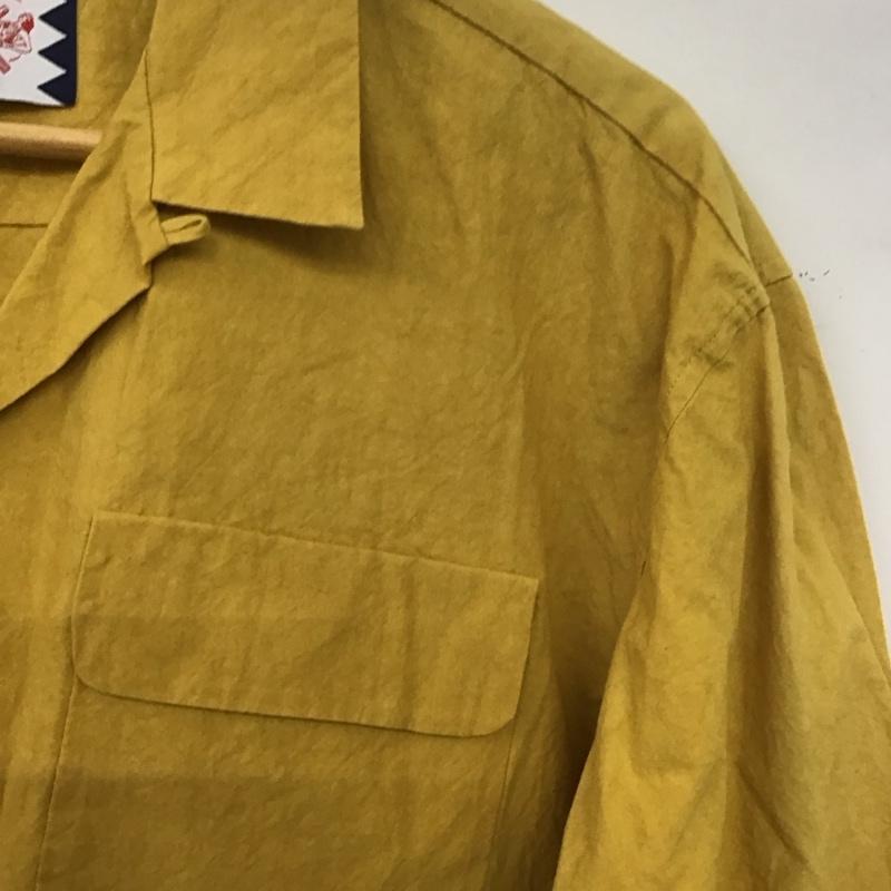 サノバチーズ SON OF THE CHEESE シャツ、ブラウス 長袖 SC1810-SH03 big flap shirts M 無地 黄 / イエロー /  メンズ USED 古着 中古 10144867