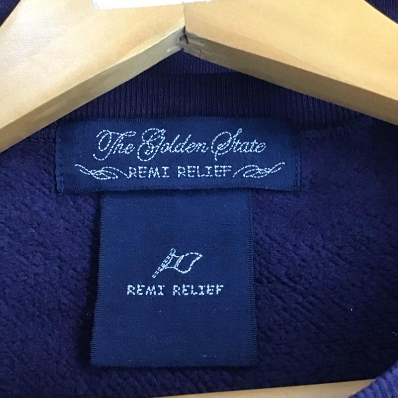 レミ レリーフ REMI RELIEF トレーナー 長袖 M 無地 紺 / ネイビー /  メンズ USED 古着 中古 10144882