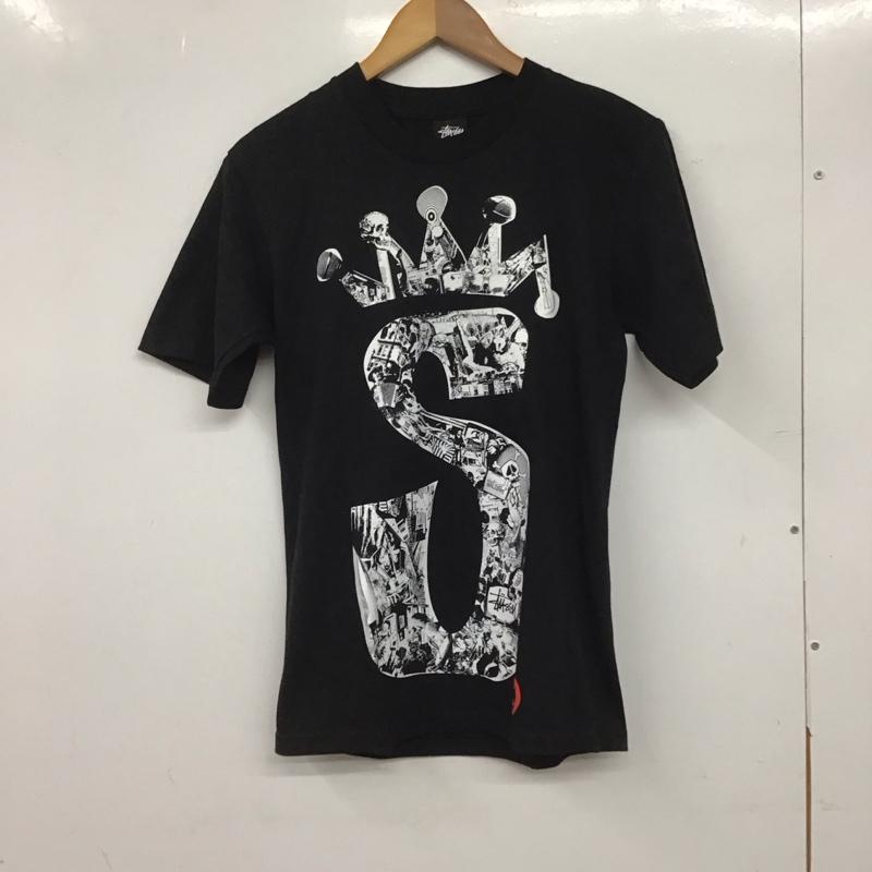 ステューシー STUSSY Tシャツ 半袖 S ロゴ、文字 X プリント 黒 / ブラック /  メンズ USED 古着 中古 10144883